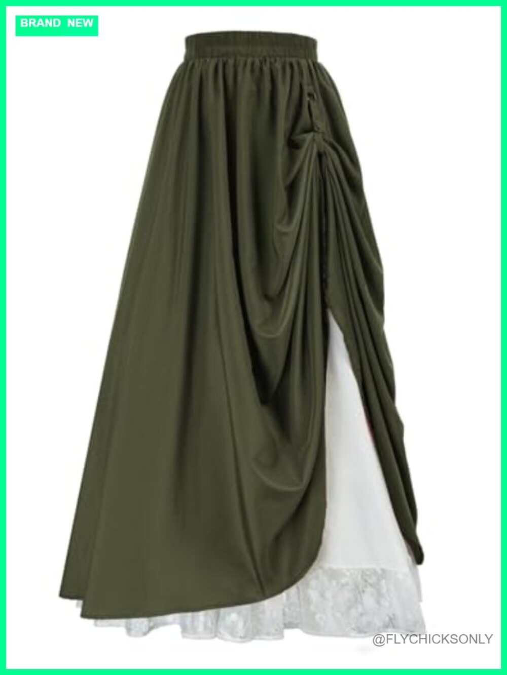 Double Layered Medieval Renaissance Maxi Skirt A-Line Flowy